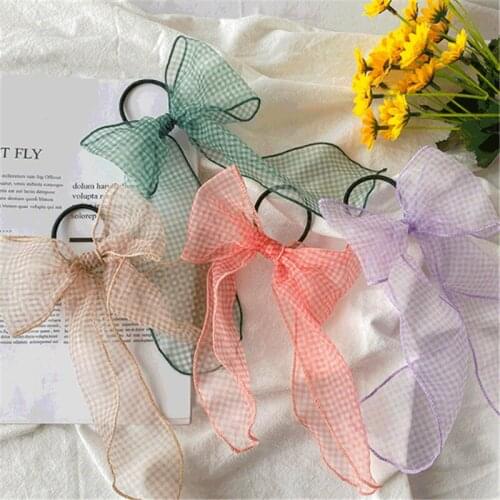 2020 Spring And Summer New Bow Ribbon Hair Ring Simple Ins Temperament Simple Fairy Forest Hair Accessories