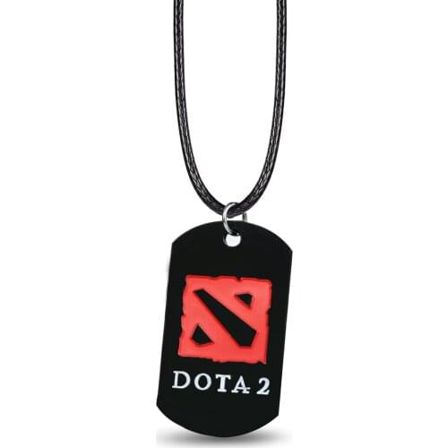 12/pcs/lot DOTA 2 Logo Necklace Alloy Metal Charm Pendant Cosplay Accessories Jewelry Gift YS10919