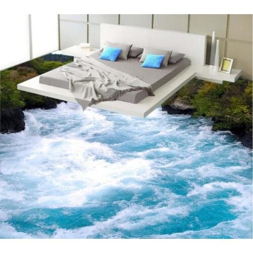 3D wallpaper 3d floor murals PVC waterproof floor Custom Photo self-adhesive 3D floor beach