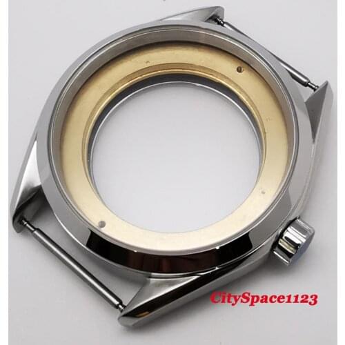 41mm Corgeut polished stainless steel sapphire watch case fit eta 2836, Miyota 8215 ST1612 movement watch