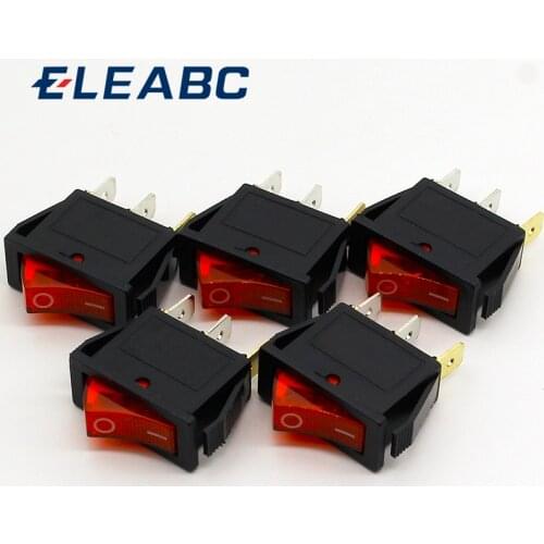 5pcs/lot RED LED Light 3PIN SPST ON/OFF G132 Boat Rocker Switch 15A/250V 20A/125V Car Dash Dashboard Truck RV ATV Home