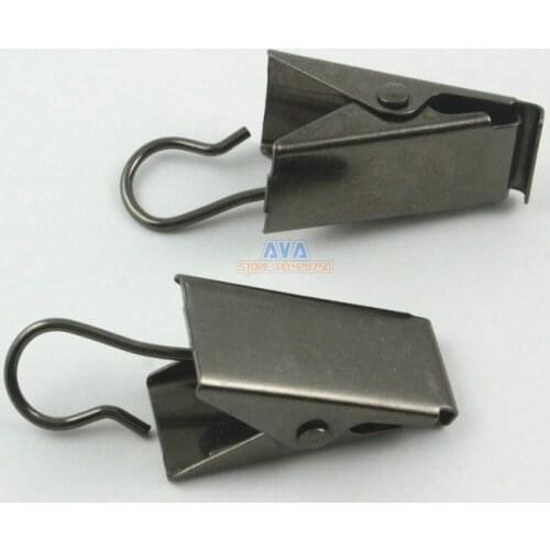 50 Pieces 39x11mm Gunmetal Hook Clips for Curtain Drapery