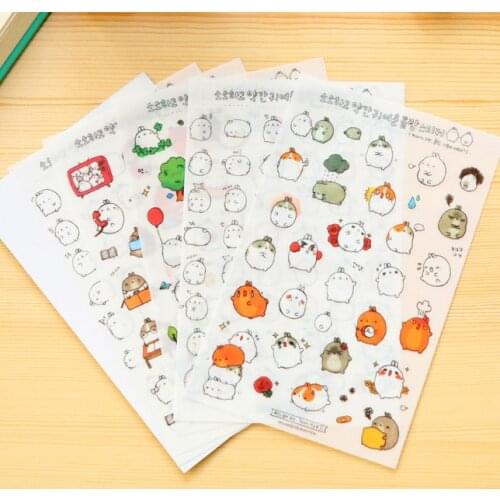 6pcs Kawaii rabbit sticker pvc diy decoration sticker for album scrapbooking stationery sticker gift for kids