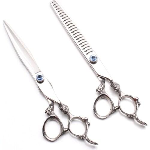 7.5" Customized Logo 440C Professional Pet Scissors Cutting Shears Thinning Scissors Dog Grooming Scissors Animal Scissors C9107