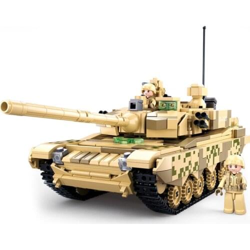 893PCS SLuban 0790 Military Series 99A Main Battle Tank Assembly Model Boy Assembly Building Blocks Toy Car Gift