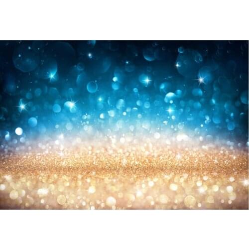 Bokeh Backdrop Golden Sand Blue Halo Photography Background Newborn Baby Bridal Photo Booth Studio Prop Party Decor