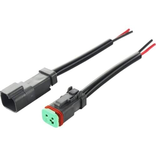 Deutsch DT 2 Pin Pigtail Kit Male Female Connector Adapter Wiring Harness for LED Work Light Bar Automobiles Parts Accessories