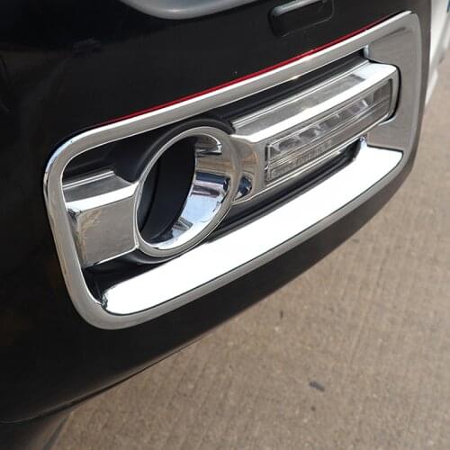 For Mitsubishi Pajero V80 Shogun Montero Limited 2015-2019 Chrome Front Fog Light Lamp Frame Cover Trim Sticker Car Styling