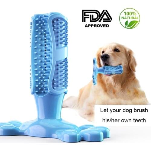Pet Dog Chew Toys Dog Pet Toothbrush Stick Teething Brush Rubber Chew Toys for Training Playing and Tooth Cleaning Toy