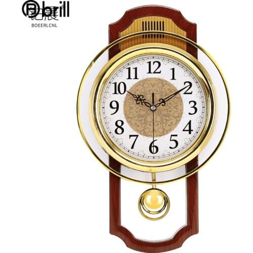 European Vintage Wall Clock Swing Clock Wall Watch Mechanism Living Room Silent Clocks Wall Home Decor Kitchen Pendule Murale
