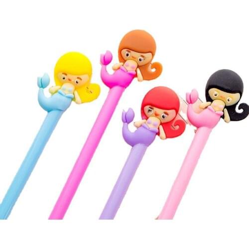 8 Pcs Mermaid Gel Pens Creative Cute Gel Pen Black 0.38 mm Student Study Office Supplies Stationery Wholesale