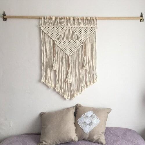 Geometric Handmade Wall Tapestry Bed Room Decoration Tassels Bohemia Homestay tenture murale tissus T20