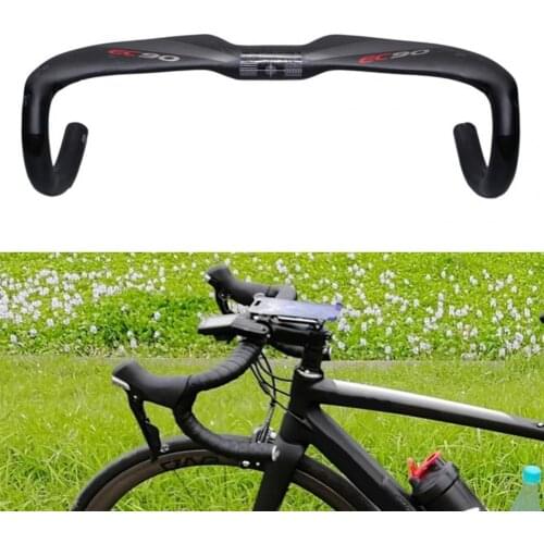 Full Carbon Fiber Road Bicycle Curved Handlebar Handle Drop Bar Pressure Resistance Anti-Shock Anti-scratch Road Bike Handlebar
