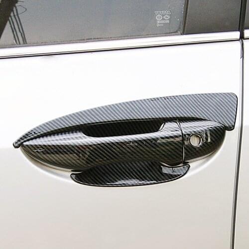 Carbon Fiber Printed For Toyota Corolla 2013-2017 E160 E170 Exterior Side Door Handle Bowl Cover Moulding Trim 2014 2015 2016