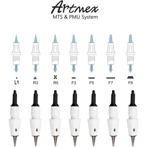 10pcs 1/3/5/7 Pin Needle Replacement Cartridges For Artmex V8 V6 V3 Eyebrow Tattoo Permanent Makeup Machine MTS Tattoo Needle