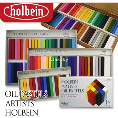 Holbein Artists Oil Pastels 15/25/40/50/100 Colors Set , Paper Box,Full-fledged Oil Pastel,Soft Texture, Smooth, Good Ductility