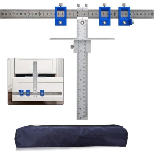 Cabinet Hardware Jig Adjustable Punch Locator Aluminum Alloy Template Wood Drilling Dowelling Guide for Door Drawer Handle Knob