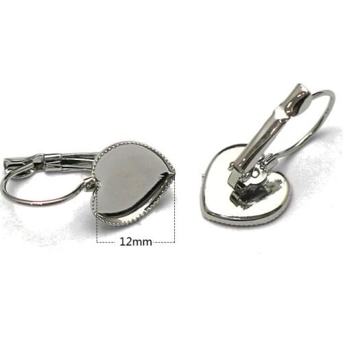 Beadsnice Brass Lever Back Earring Heart Bezel Setting Fit 12mm Cabochon Tray Earring Findings 24092