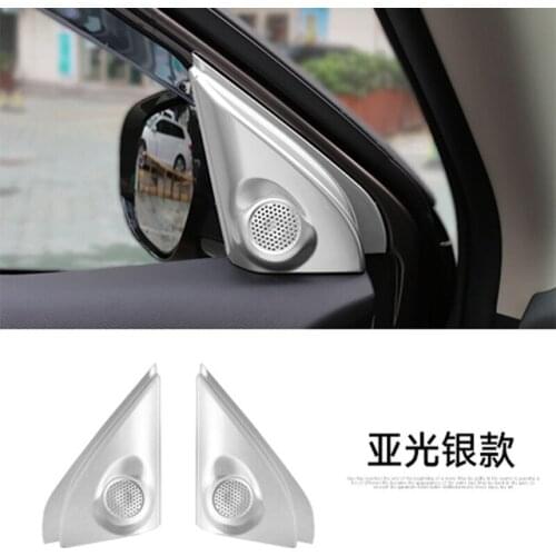 ABS Matte For Mitsubishi Outlander 2016 2017 Door Speakers Within The Front Triangle Sequins cover Trim Accessories Sticker 2pcs