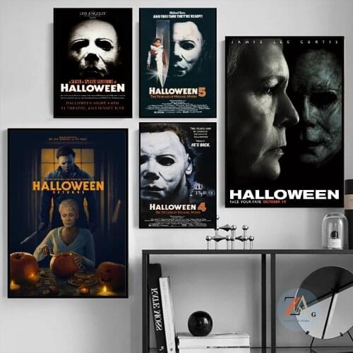 Anime Movie Poster Picture Canvas Painting Printed Halloween Michael Myers Classic Horror Wall Art Mural Retro Home Room Decor