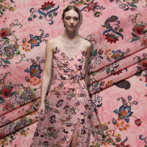 New printing inkjet crepe de chine silk fabric 15mm printing shirt t-shirt skirt silk fabric wholesale silk cloth 138cm