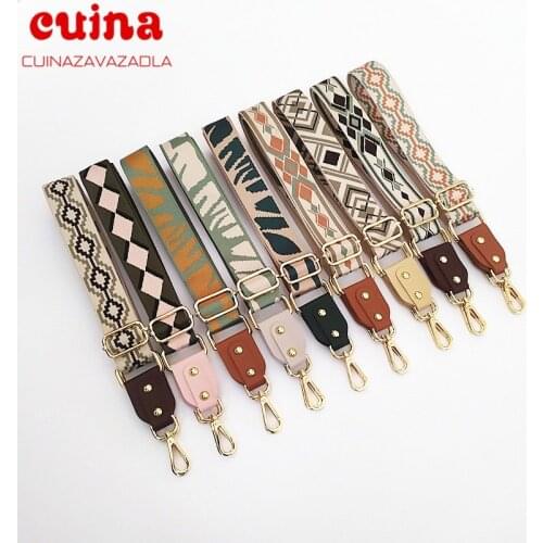 New Jacquard Bag Strap Women Handbag Belt Wide Shoulder Bag Strap Replacement Strap Accessory Bag Part Adjustable Belt For Bag