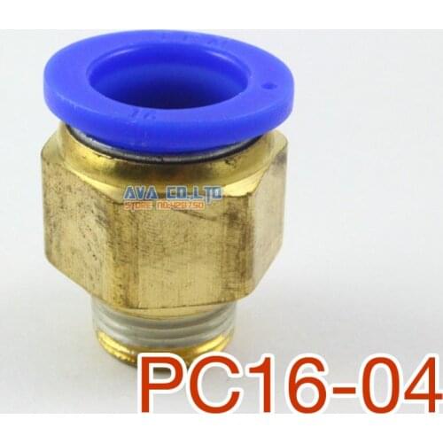 5 Pieces Tube OD 16mm x 1/2" BSPT Male Straight Pneumatic Connector Push In To Connect Fitting