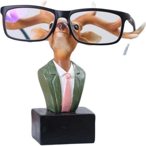 Deer /Rabbit Animal Glasses Stand Resin Crafts Lovely Eyeglasses Sunglasses Stand Holder Rack Animal Home Decor Best Gift