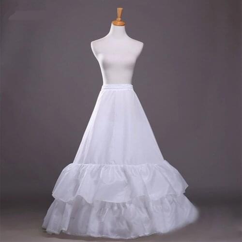 Simple Design A-line Ruffles long Wedding Petticoat Floor Length Two Hoops Bridal Petticoats for Wedding