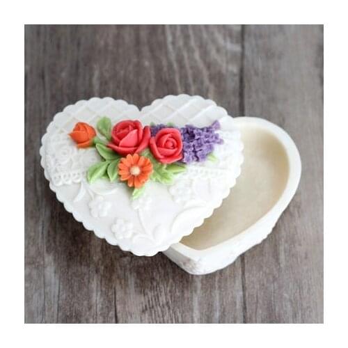 PRZY Gift Box Handmade Chocolate Silicone Mold Valentine Soap Molds Molds Moulds Eco-friendly Aroma Stone DIY Heart Shaped Rose