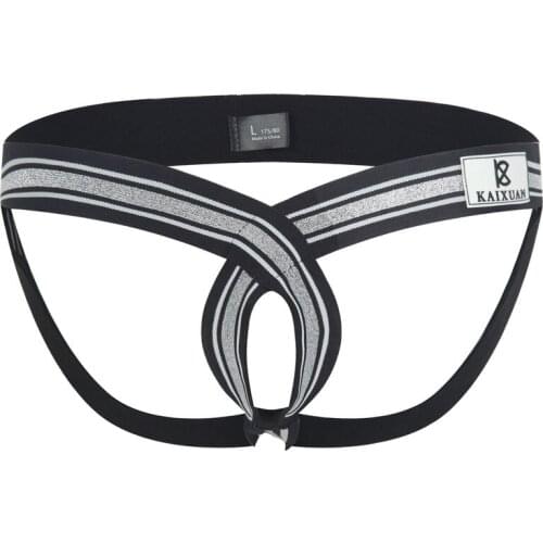 Sexy Men Underwear Jockstrap Mens Open Thong Crotch Holes G-Strings Man Open Back Underwear Male Briefs Erotic Lingerie