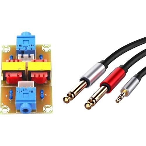 Xh-M372 Audio Isolator Vehicle Ground Suppression Interference Noise Isolation Module & 3.5mm to Dual 6.5mm Adapter