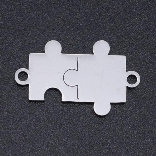 5pcs/lot 100% Stainless Steel Puzzle Connectors Charms Wholesale DIY Necklace Bracelet Making Charms Jewelry Making Charms