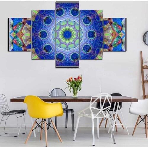 Modern Art Framework Decoration 5 Pieces/Pcs Mandala Buddha Painting Modular Picture HD Print Canvas Wall For Living Room