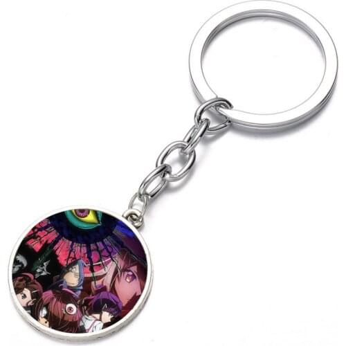 Japan anime Gegege no Kitaro Keychain Glass Dome Key Chain Bag Charm necklace Bronze black Keyring Holder Kids boys girl Gift