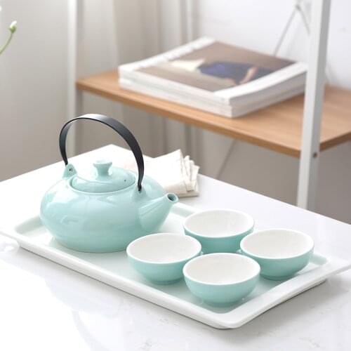 Japanese simple ceramic home small fresh pure teapot cup set kung fu tea tea set afternoon tea