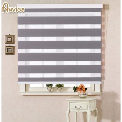 CANADA USA Zebra Blind Shutter Curtains Roller Shutter Double Layer Shade Blinds Custom Made Curtain For Living Room