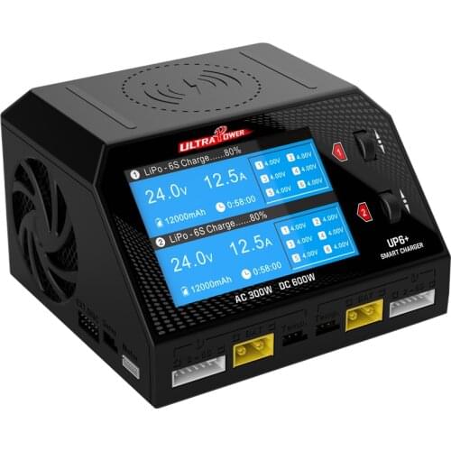 ULTRA POWER UP6+ Balance Charger Discharger AC 2x150W DC 2x300W 2x16A Dual Channel Charger Motor Servo Tester Wireless Charger