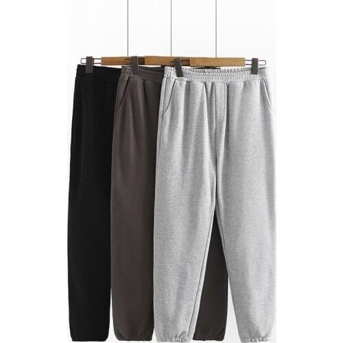 Plus Size Pants For Women XL-4XL Autumn Elastic Waist Solid Color Enlarged Version Trousers Large Size Casual Pants For Fatlady