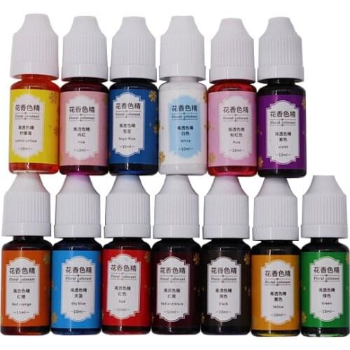 13 Color Liquid Art Ink Alcohol Resin Pigment Liquid Colorant Dye Ink Diffusion Resin Pigment Flower Favor Resin Craft Art DIY
