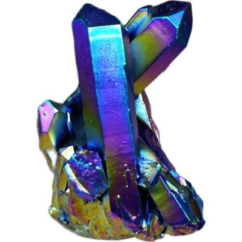 1pcs 80-120g Rare beautiful rainbow flame aura quartz crystal cluster specimen stones and crystals home decoration