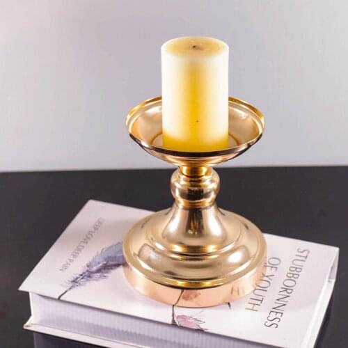 10pcs/Lot Table Candle Holder Plating Metal Candlestick Geometric Romantic Candle Holders for Wedding Dinner Decoration ZZT053