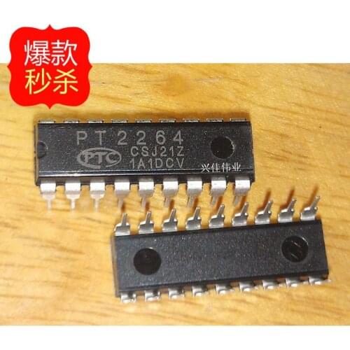 10PCS New original authentic PTC PT2264 DIP18 wireless remote control chip