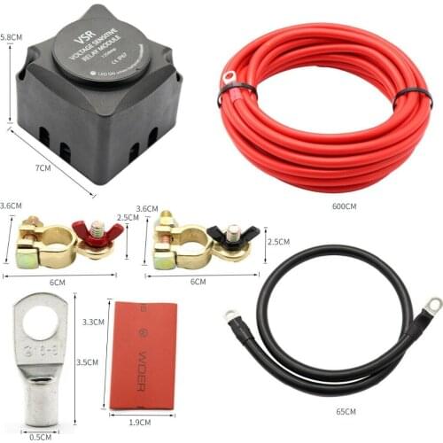 12V 140A Smart Dual Battery Isolator VSR Voltage Sensitive Relay & Wiring Cable Kit
