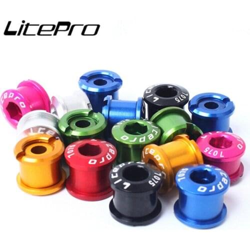 Litepro 4/5PCS MTB Bike Chainring Bolts Aluminum Single Speed Disc super light Chainwheel Screws for Road Mountain Bicycle Crank
