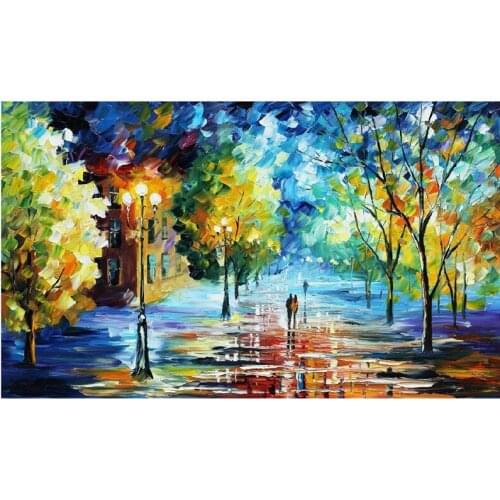 Large Modern Romantic Landscape Tree Canvas Wall Art Picture Abstract Oil Painting On Canvas For Living Room Decoration