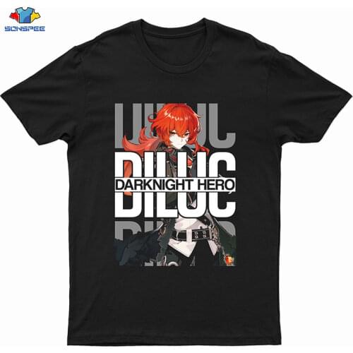 SONSPEE Anime Game Genshin Impact T Shirt Print Oversized Cotton Short Sleeve T-Shirts Summer Harajuku Popular Pullover Tees