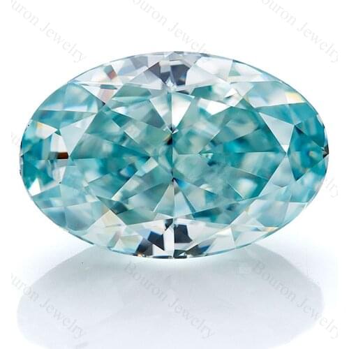 Factory Supply Crushed Ice Oval Blue Color Loose Moissanite VVS1 Synthetic High Quality Gemstone Bouron Jewelry Making Available
