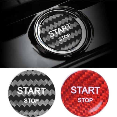 Car Carbon Fiber One-button Start Switch Button Cover for Peugeot 408 308S 508 C4L DS5 Car Engine Start Decoration