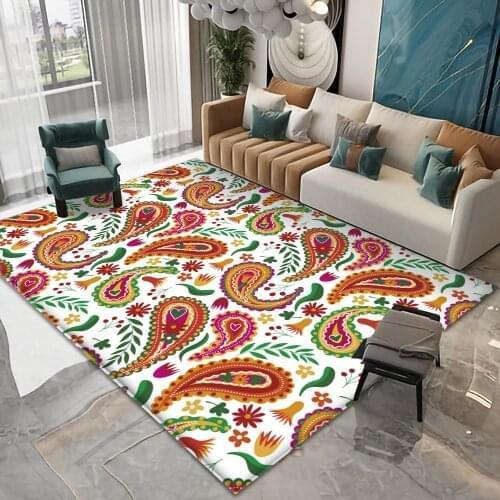 Alfombra Nonslip Paisley Style Colorful Pattern Decor Rug Floor Mat Living Room Bathroom Kitchen Living Room Bedroom Carpet